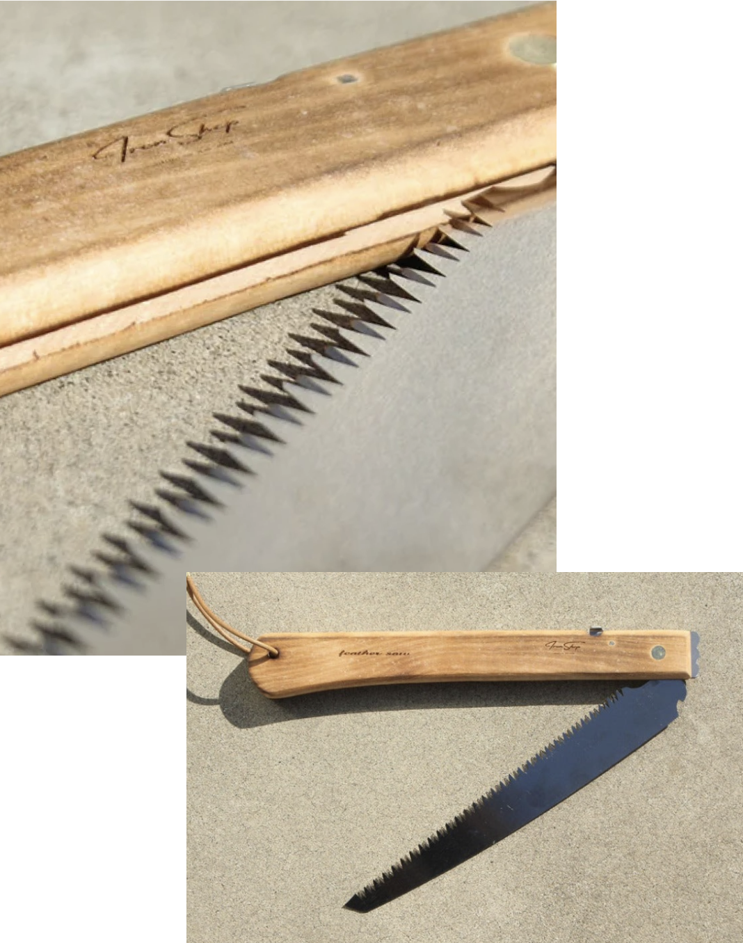 折り込み式。刃渡り21cmなので、生木でも切りやすいです。